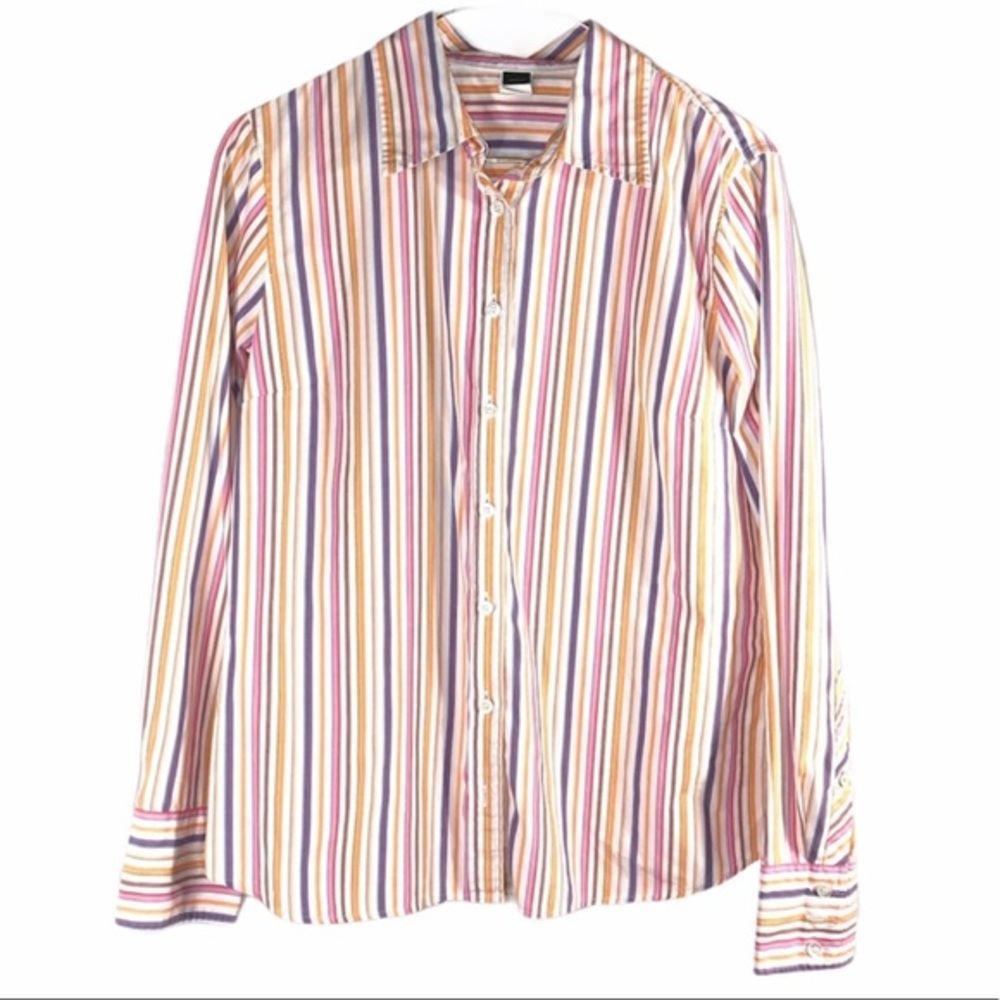 J. Crew Multi Colored Stripes Shirt, Size M
